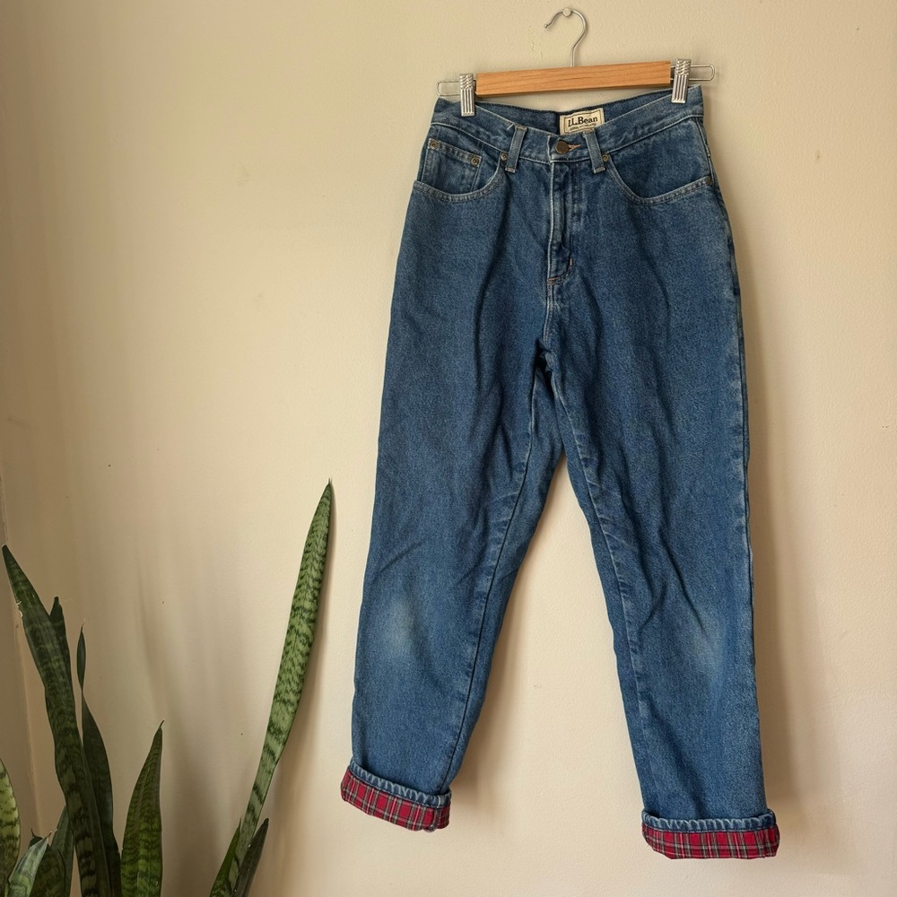 Vintage L.L. Bean Flannel Lined High Rise Jean